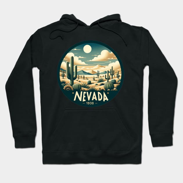 Vintage Nevada Desert 1930 Sticker Hoodie by POD24